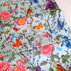 5 yard piece Michael Miller At The Conservatory cotton fabric aqua garden